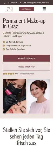 Landingpage Permanent Ehrlich – Mobile Ansicht